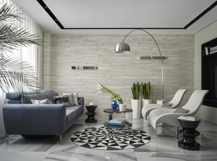 Intérieur de salon gris