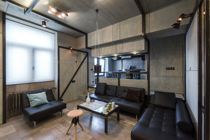 Salon aux tons gris