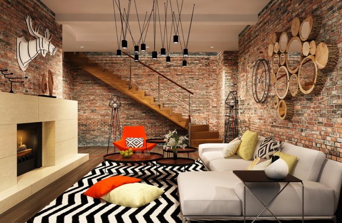 Design d'intérieur de salon de style urbain