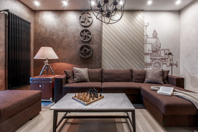 Décoration de salon style loft