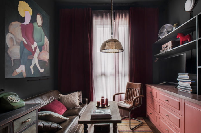 décoration intérieure du salon dans un style urbain