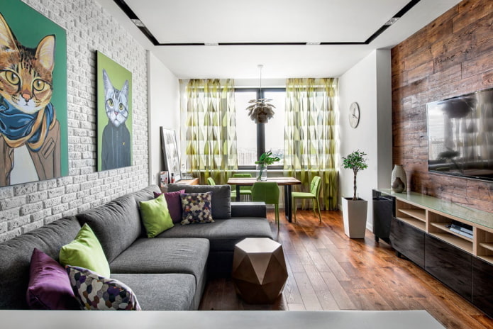 Loft avec éléments lumineux