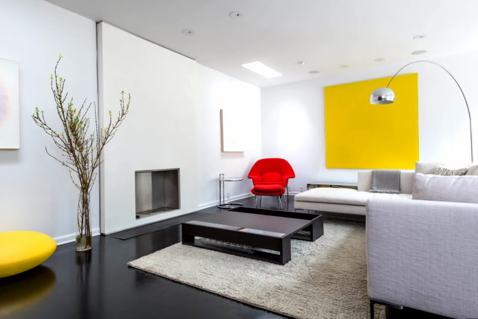 Design intérieur de salon dans un style minimaliste