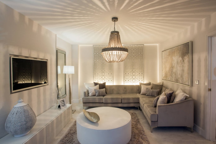 Lustre avec perles