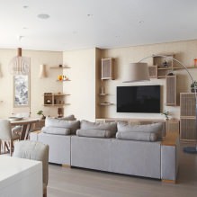 Aménagement du salon aux couleurs claires : choix du style, de la couleur, de la décoration, des meubles et des rideaux-7