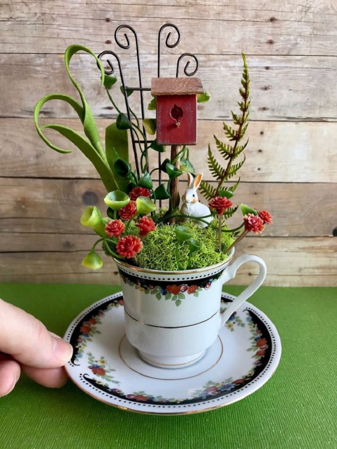 mini jardin dans une tasse