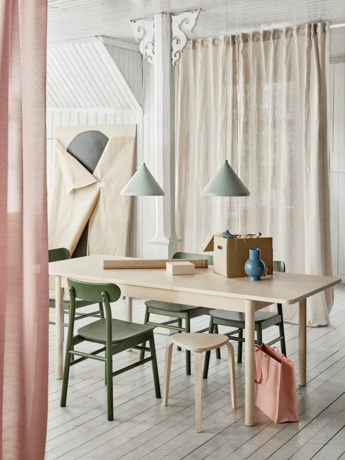 Lampes au-dessus de la table