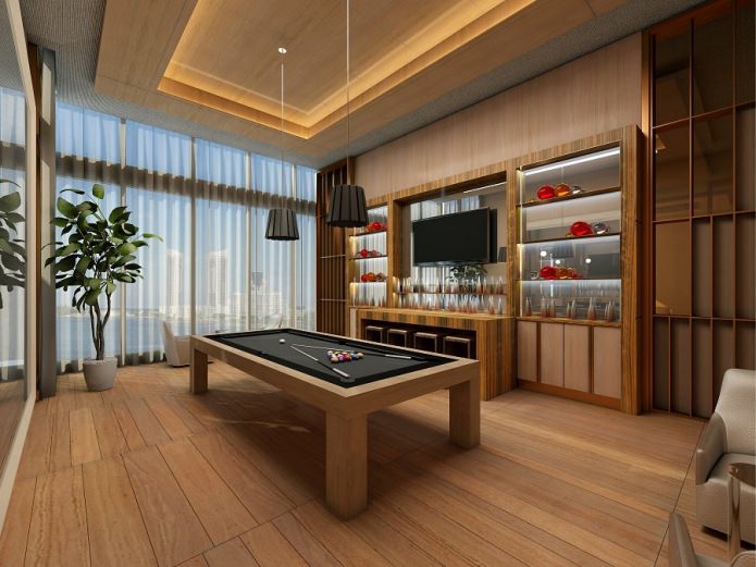 Intérieur de la salle de billard dans la maison