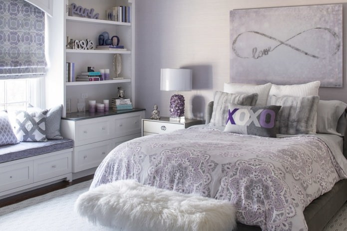 chambre violet clair
