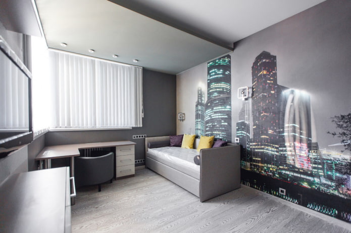 finition d'une chambre d'enfant grise