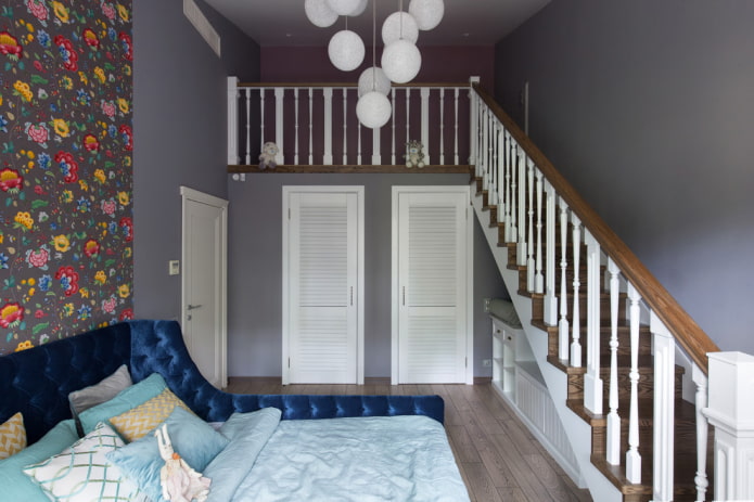 Design d'une chambre d'enfant gris foncé