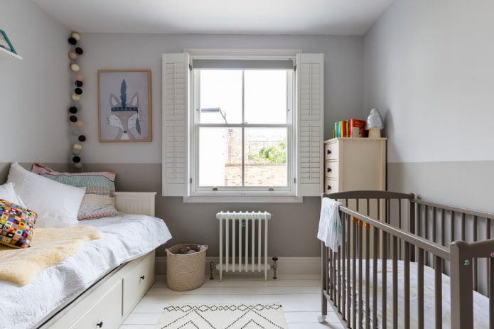 Design chambre d'enfant gris clair