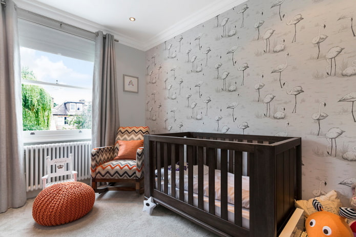 Design chambre d'enfant gris clair