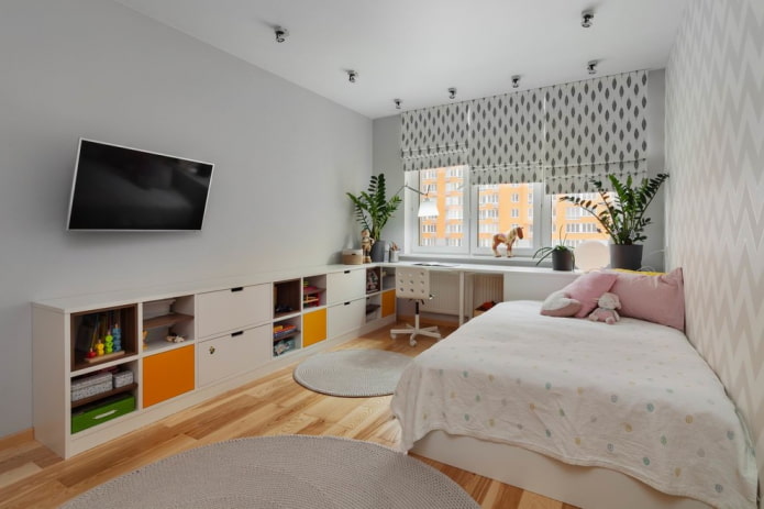 Design chambre d'enfant gris clair