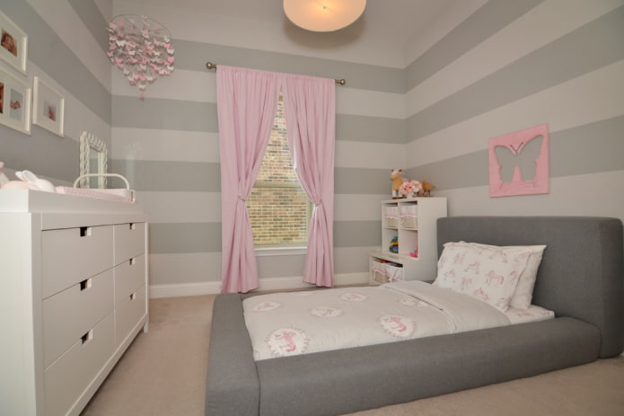 Design chambre d'enfant gris clair