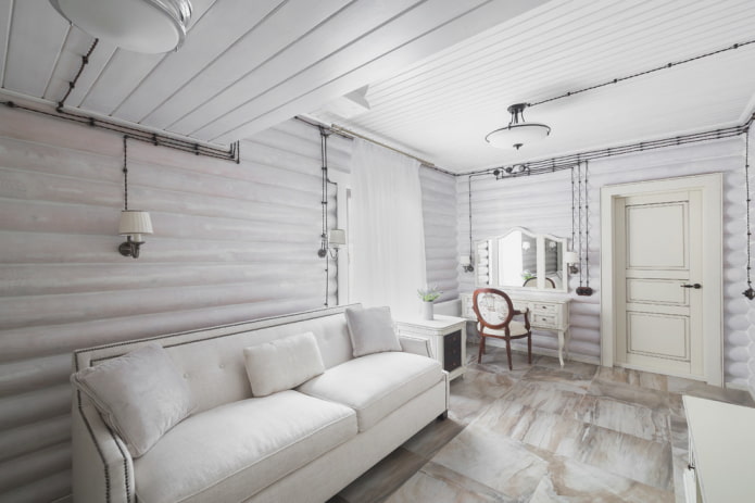 Meubles et décoration d'intérieur d'une maison en rondins