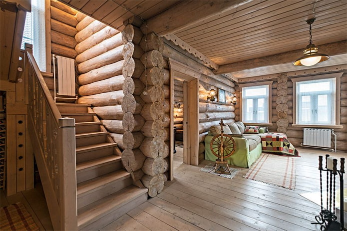 conception intérieure de maison en rondins