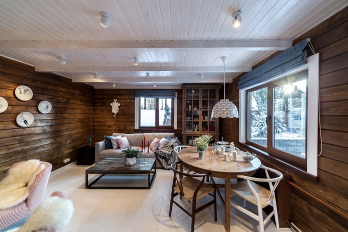 maison en rondins de style scandinave 