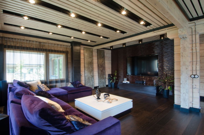 maison en rondins de style high-tech
