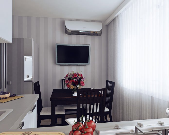 Cuisine dans un appartement de deux pièces de 50 mètres