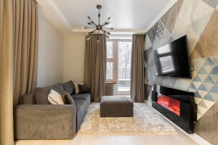 Cheminée dans le hall de l'appartement