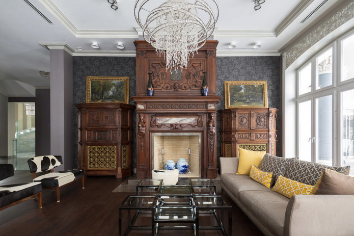 cheminée dans le salon