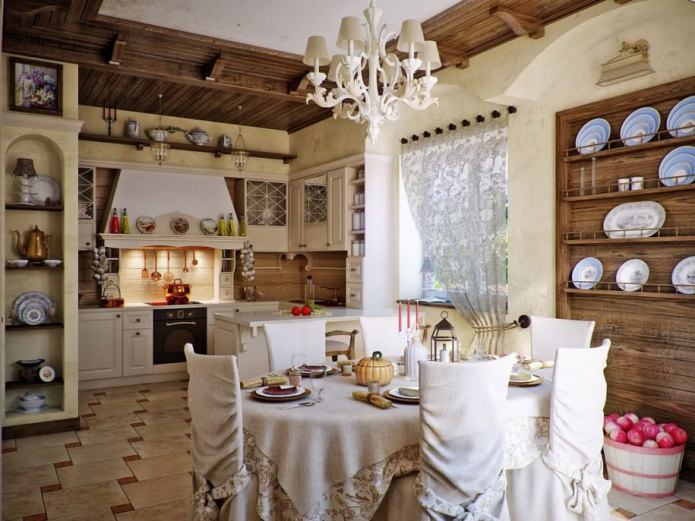 intérieur de cuisine de style campagnard