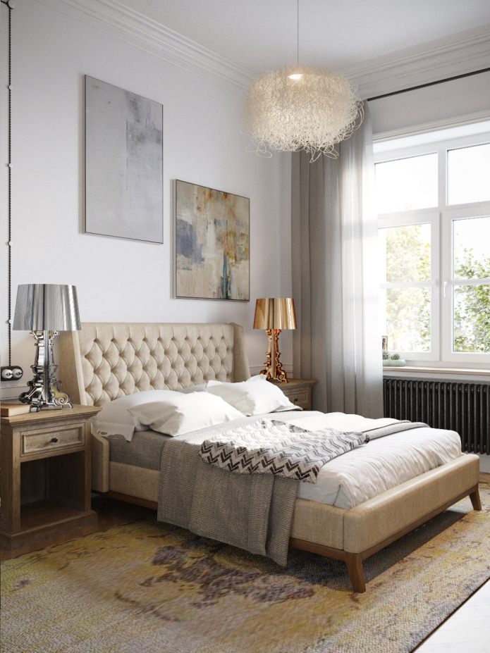 chambre dans le projet de conception d'un appartement de 100 m².