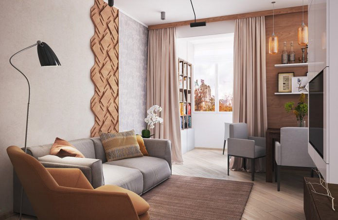 salon dans un appartement de 40 m²