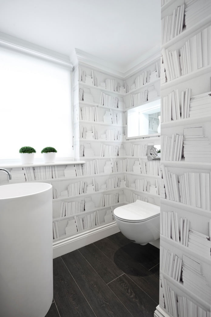 Papier peint photo dans la salle de bain
