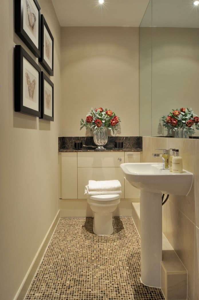 meuble derrière les toilettes à l'intérieur des toilettes