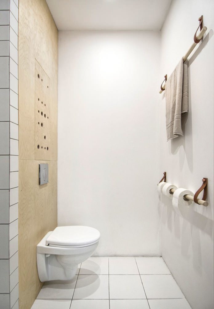 Intérieur de toilettes de style scandinave