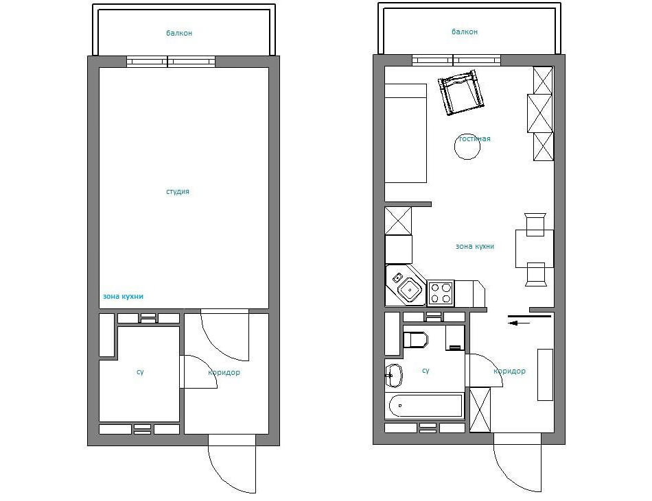 Aménagement d'un studio de 28 m².