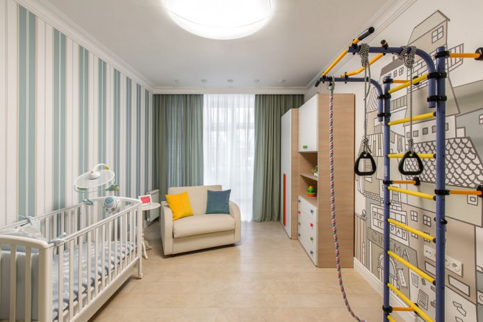 Combinaison de papier peint dans une chambre d'enfant