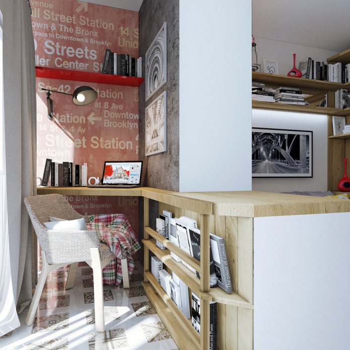 Aménagement intérieur d'un petit appartement de 18 m².