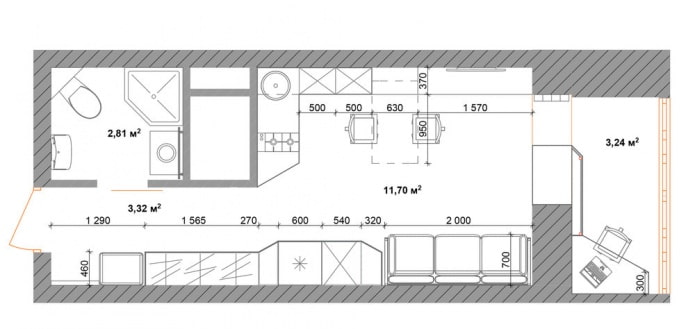 aménagement du studio 18 m².