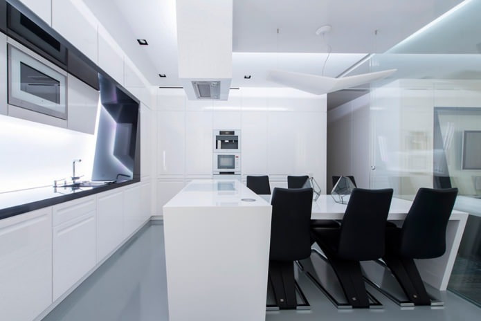 décoration d'intérieur de cuisine en noir et blanc
