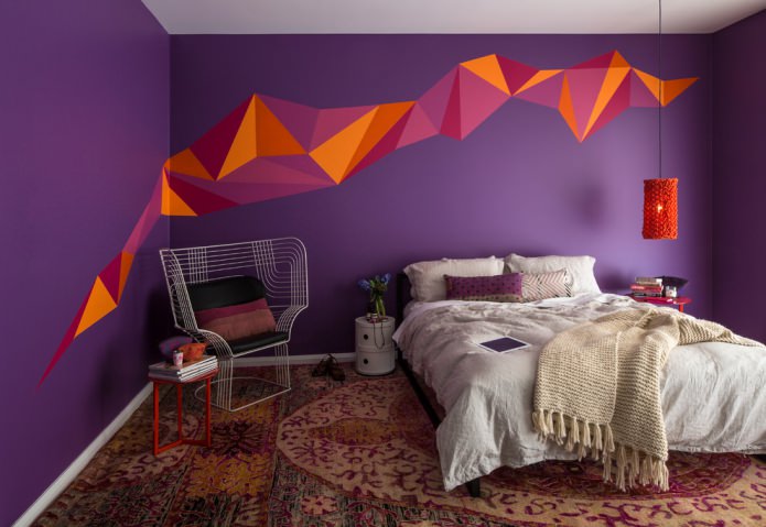 Décoration de chambre violette