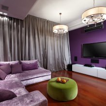 Intérieur aux tons violets : combinaisons, revue par pièce, 70 photos-18