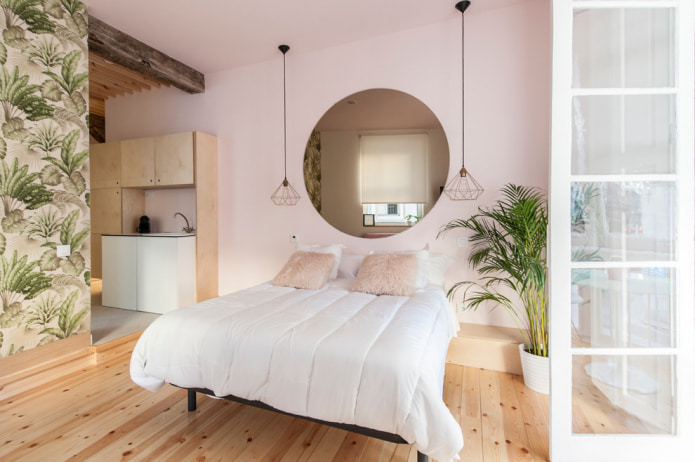 Chambre compacte de style éco-responsable moderne