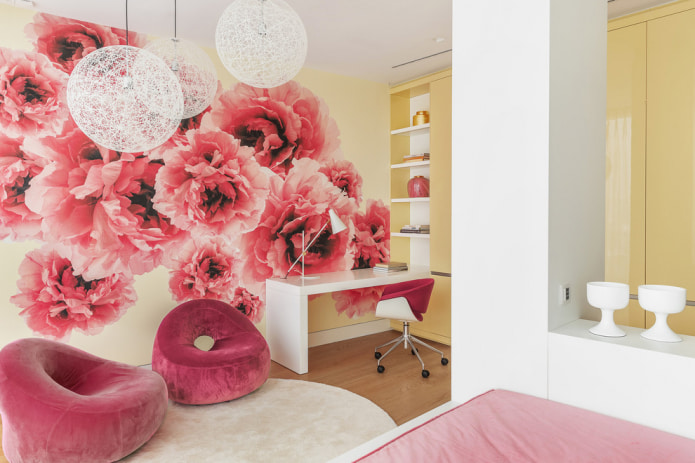 pink armchairs