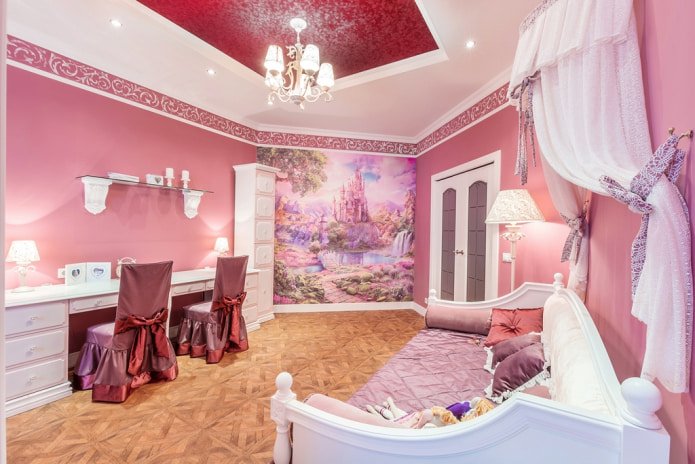 Chambre d'enfant aux tons roses