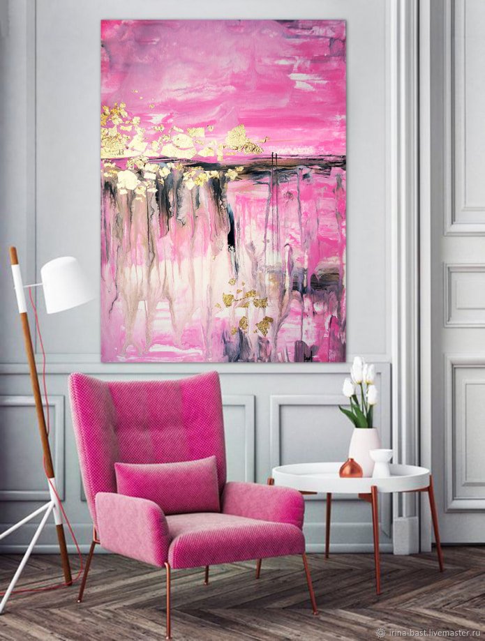 peinture dans les tons roses
