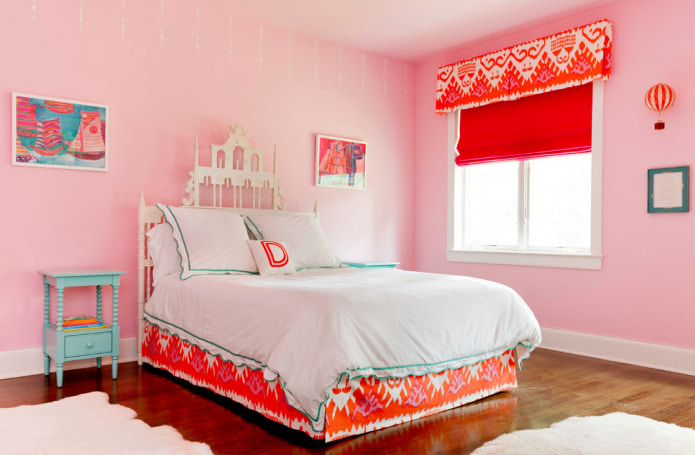 Intérieur rose et orange