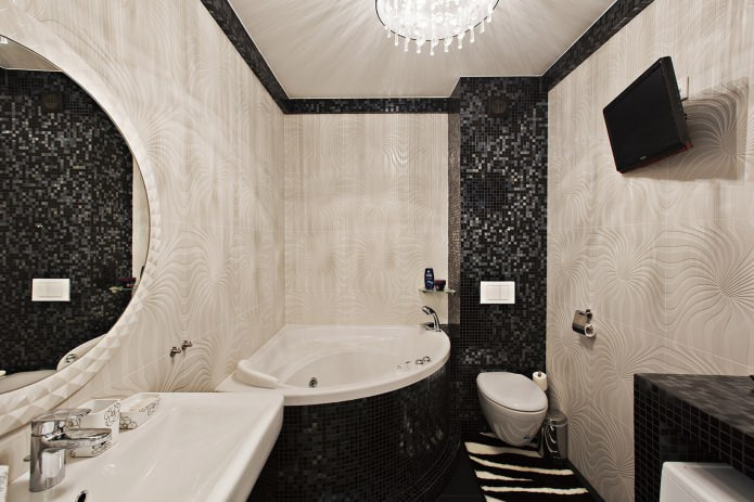 Conception d'une baignoire d'angle de style moderne