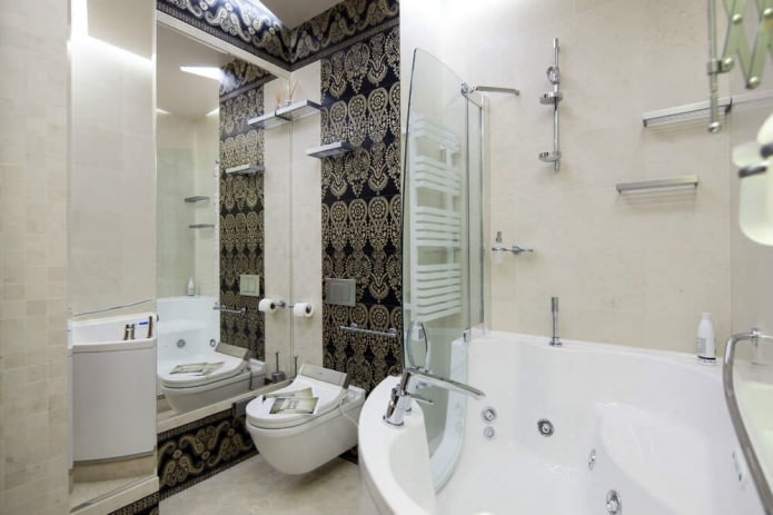 Conception d'une baignoire d'angle de style moderne