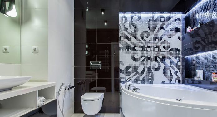 Conception d'une baignoire d'angle de style moderne