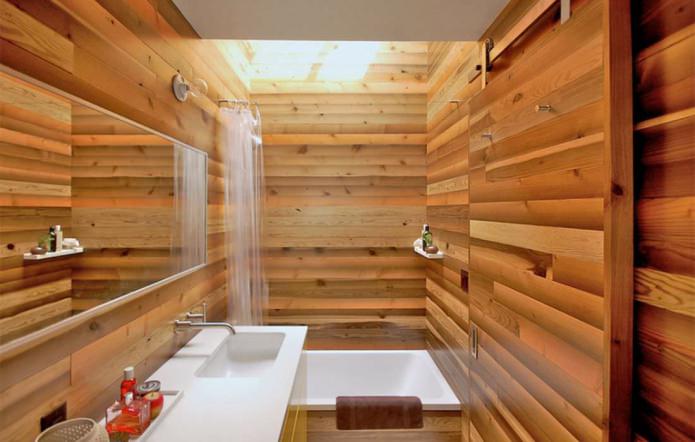 Salle de bain de style moderne avec boiseries