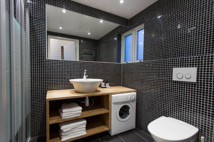 machine à laver dans une salle de bain moderne