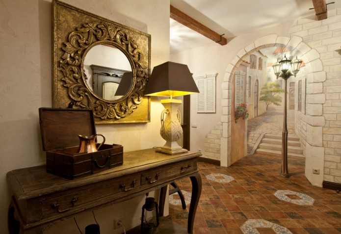 fresque dans le couloir
